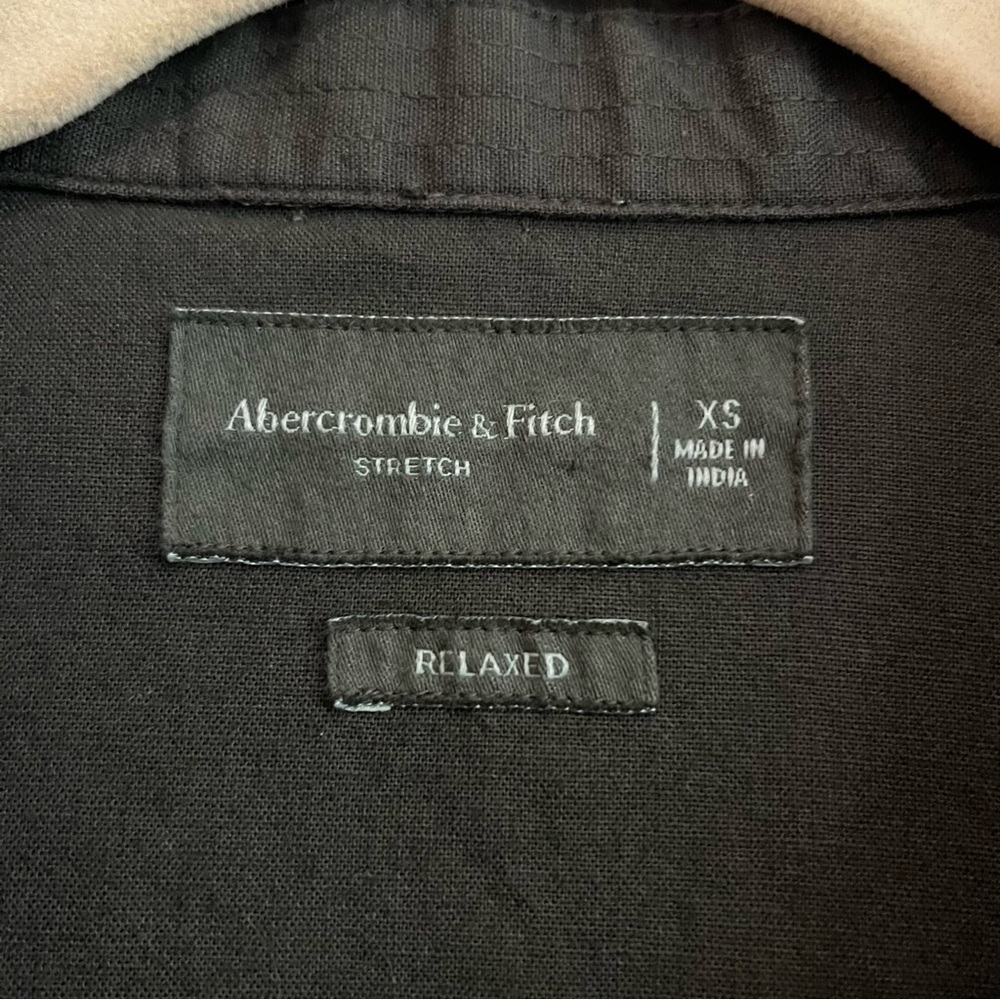 Abercrombie & Fitch Linen Blend Long Sleeve Button Down Shirt Olive Green XS - Picture 6 of 11